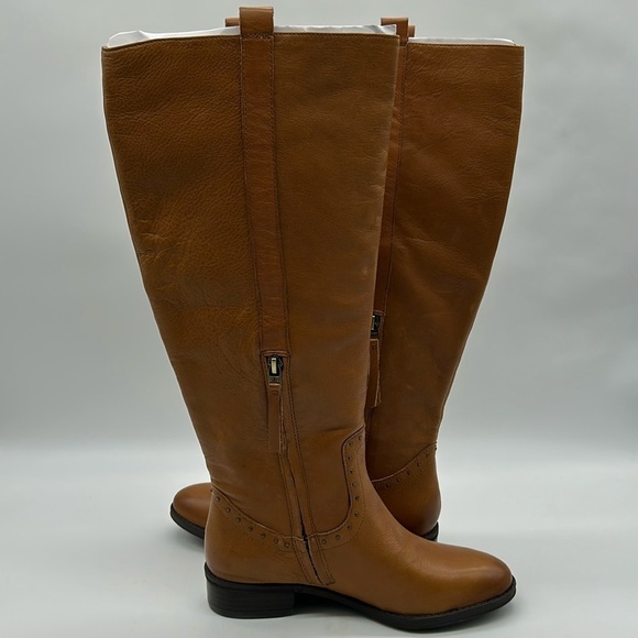 1278- Sam Edelman Prina2 Whiskey Lea Leather Boots Size 6 Wide Calf NWT - Picture 4 of 13